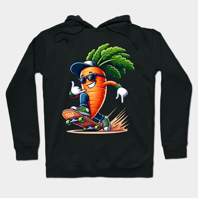 Carrot On Skate Hoodie by Merchweaver